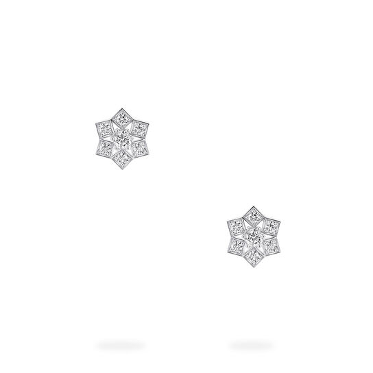 Birks Snowflake® White Gold Stud Earrings, Small Maison Birks